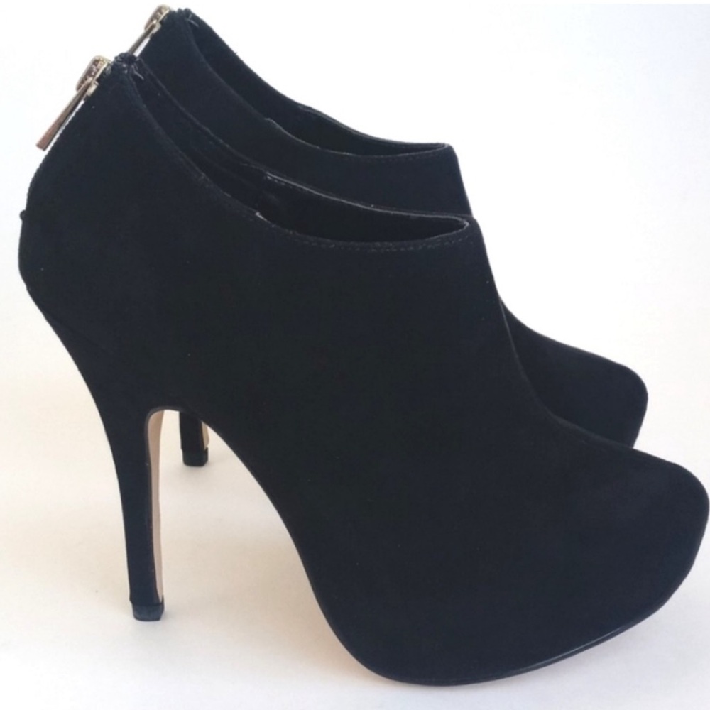 Mix No. 6 Women’s Elegant Black Suede Hidden Platform 5” Heel Ankle Boot Size 7